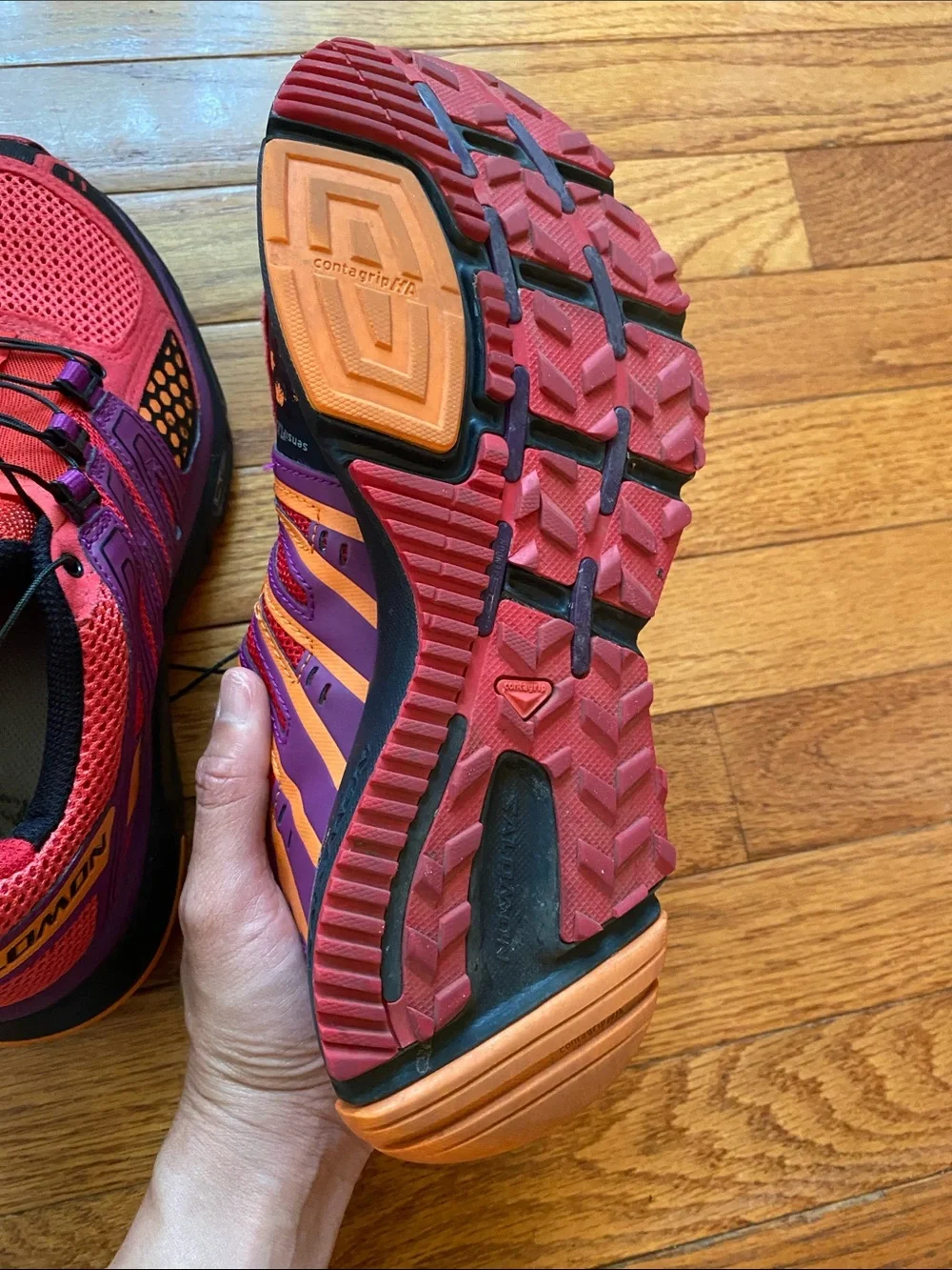 Salomon Pink Purple Orange Trail Running Shoes